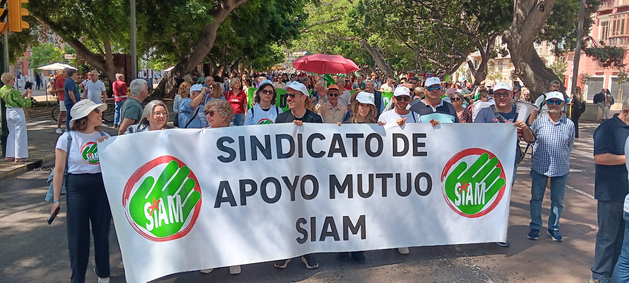 SiAM en la manifestación del 1 de Mayo en Málaga: la protesta sindical toma la Costa del Sol